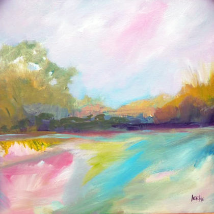 Coastal abstract landscape fine art painting by South Carolina artist Alicia Leeke